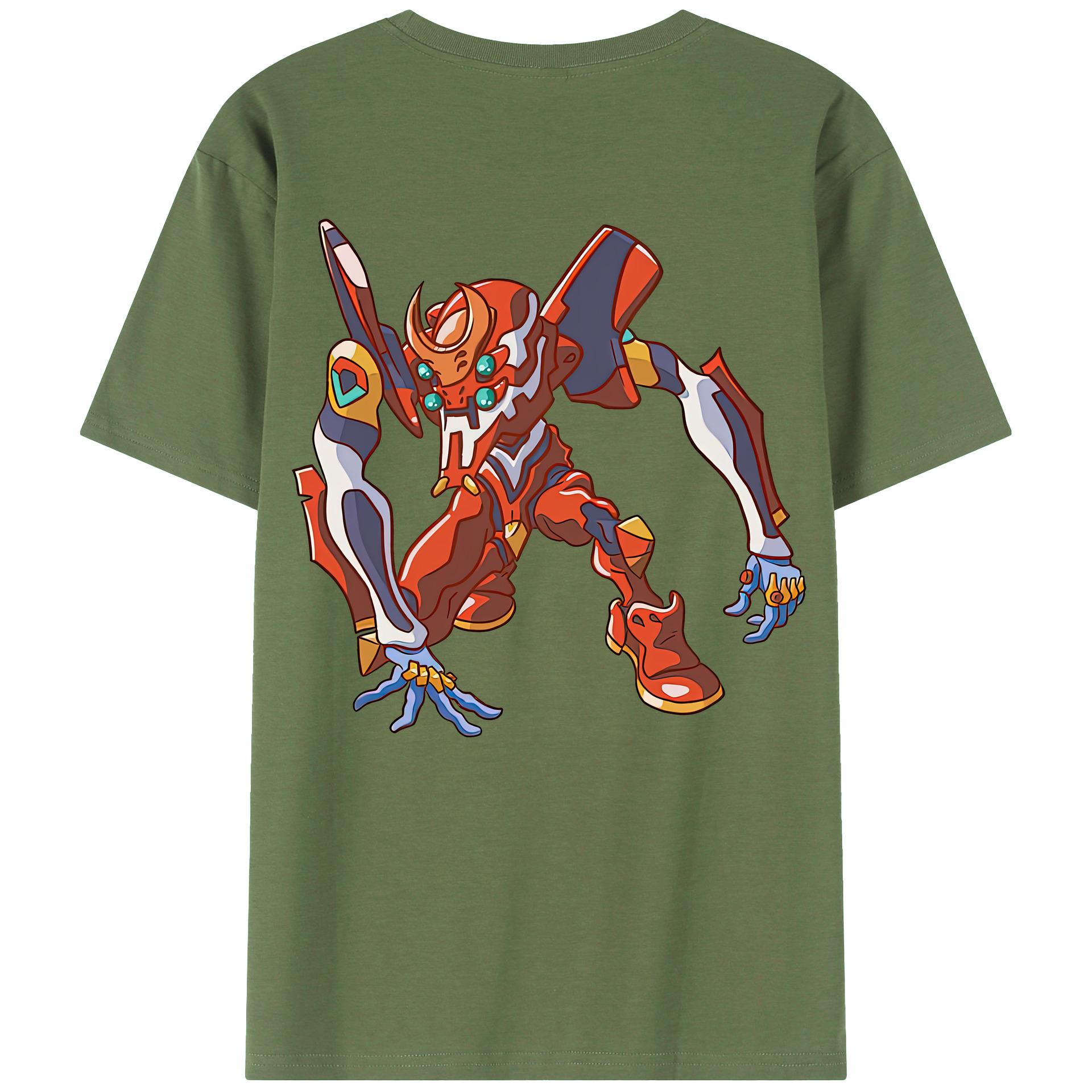 （画像用） EVA 新世紀エヴァンゲリオン 綿100％ メンズ半袖Tシャツ（バックプリント） 通気性